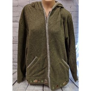 Attraction 2/$10 embroidered fleece‎ hooded jacket